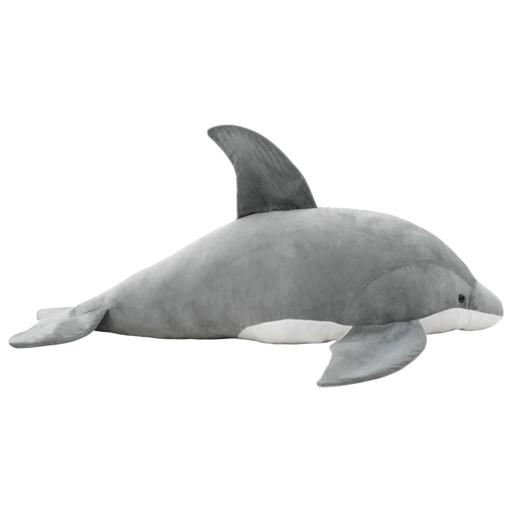 Plüsch Delfin Kuscheltier Grau Weiches Stofftier für Kinder ab 36 Monaten, Flauschiges Kuscheltier, Geschenkidee für Geburtstag, Weihnachten, Taufe, ideal als Schlafhilfe, Reisebegleiter