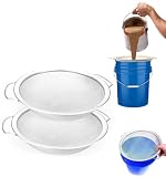 Paint Strainer, Hosrnovo 2 Pack Large Stainless Steel 250 Micron Resin Fine Mesh Screens, Fits 5 Gal