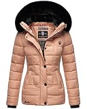 MARIKOO Damen Winterjacke gesteppt Stepp Jacke Winter B884 [B884-Qesr-Rosa-Gr.M]