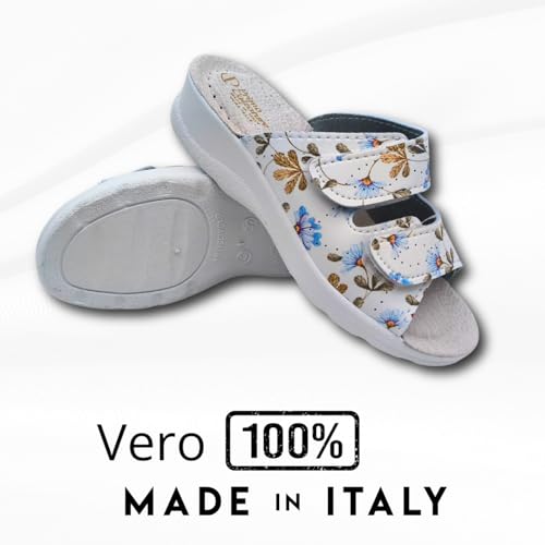 Primo Calzature Chaussons Sanitaires Femme, Mules Été Confortable en Cuir Double Bande, Revêtement Anti-transpiration – Idéal pour la Maison, le Travail et l'Hôpital – vue 6