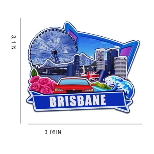 Imán decorativo de madera Brisbane Australia 3D miniatura 3
