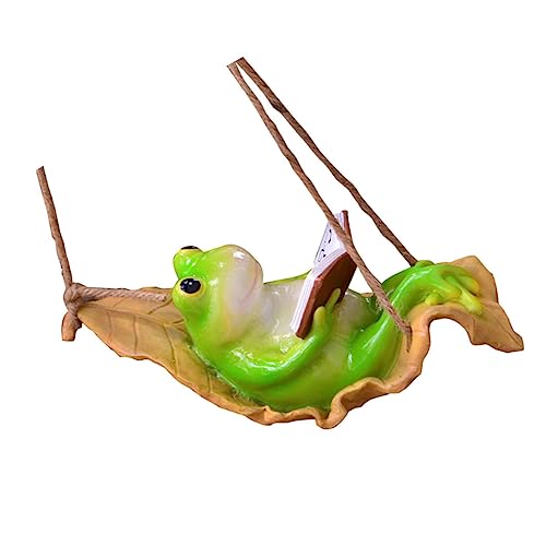 BESPORTBLE Dekorative Harz Frosch Statue Schaukel Ornament Gartendeko...