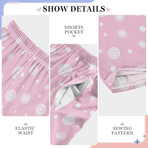 ZZKKO Abstract Round Pink Boys Pants for Kids Jogger Pants with Pockets S-XL4