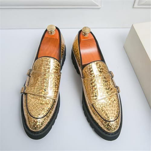 Mens Patent Leather Platform Slip On Loafers with Double Monk Strap Fashion Lug Sole Dress Shoes for Formal Business Party Wedding4