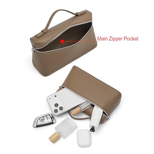 Image of DORIS&JACKY Small Leather Crossbody Bag for Women Designer Mini Top Handle Clutch Phone Bag with Adjustable Shoulder Strap