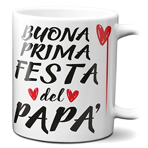 STAMPATEK Tazza Festa del Papà Idee Regalo Tazza Buona Prima Festa del Papà Regali Papa Tazze Mug Divertenti in Ceramica Idea Regalo Festa dei Papà Padre Futuro Papà