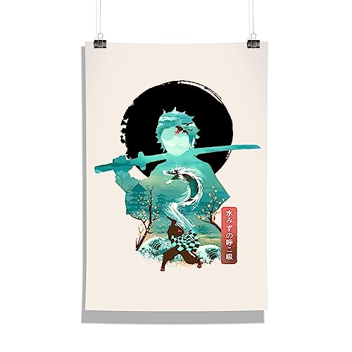 Image of MCSID RAZZ - Demon Slayer - Water Breather - Tanjiro Design A4 Size Poster (With Frame) - Best Gift For Demon Slayer Fans /Best Artifacts To Your Home & Decor /For Anime Fandom