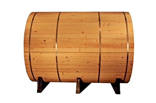 SymbolicSpas Large 8' Foot Canadian Redwood Cedar Wet/Dry Traditional Barrel Sauna SPA