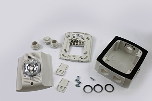 Honeywell Analytics/Vulcain P2WHK-P 2-Wire Outdoor Horn Strobe, High Candela, White, Wall, 12 or 24 VDC