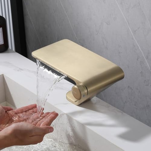 Robinet de lavabo avec jet cascade blanche et mitigeur mono-commande