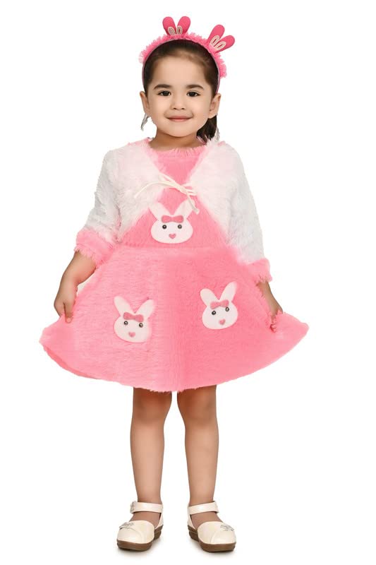 GenericFB Collection Girl's Knee Length Woolen Frock Dress | Beautiful Comfortable Dress for Girls (JK001)