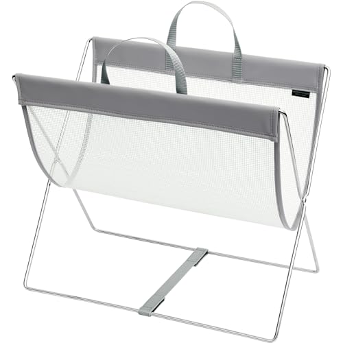 Saki R-358 Luggage Bag, Self Wagon, Mesh x Leather, PVC, Gray