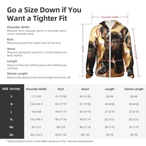 UPF 50+ Sun Protection Hoodie Long Sleeve Cute French Bulldog Graphics Sun Shirt Rash Guard Fishing Shirts for Men2