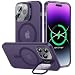 Produktbild OLHAOMAO für iPhone 14 Pro Max Hülle für magsafe mit Kameraschutz Unsichtbar ständer, Dünn Magnetische Stoßfeste Handyhülle für iPhone 14 Pro Max Schutzhülle für iPhone 14 Pro Max Case Matte Lila