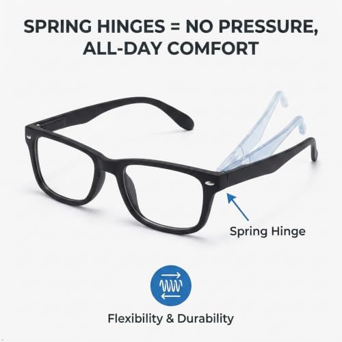 Image of Eyekepper Blue Light Glasses Men Women, Small Black Eyeglasses