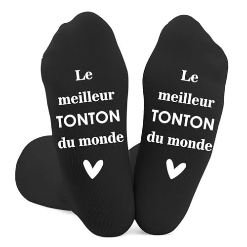 fiszdovb Idée Cadeau Tonton Anniversaire,Merci Cadeau Pour Tonton Noel Fete Des Peres,Idee Meilleur Cadeaux de Tontons Chaussettes Original Drole Cadeaux...