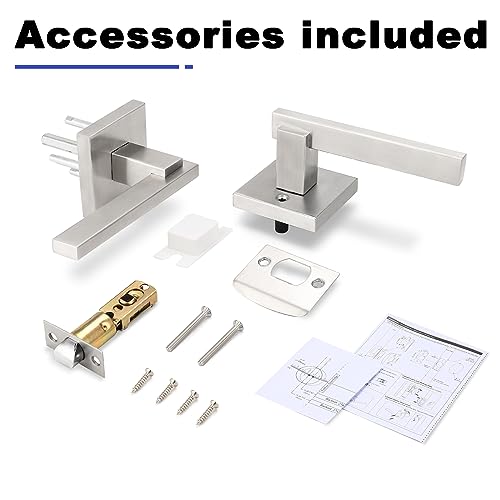 Orger 5 Pack Nickel Passage Door Lever Interior Door Handle for Hallway and Closet, Square Passage Door Lever Lock Set, Reversible for Right & Left Sided Doors Modern Style by Orger - Image 7