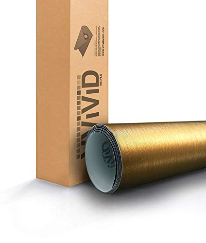 Rouleau de papier vinyle or en métal brossé thermoformable 3ft x 5ft pour covering