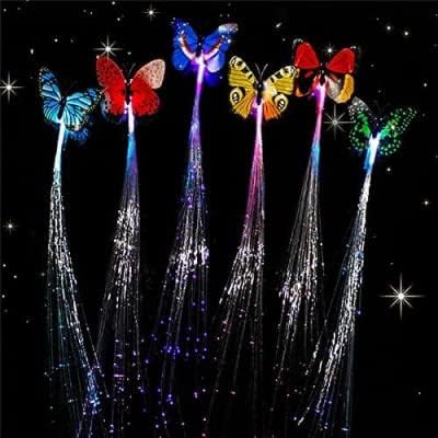 PUHBRHY LED Flashing Light Butterfly Hair Clip | Braid Optical Fibber Hairpin Party Decor | Girl and Women Party Favours (B0CY2Q4QSM) Amazon Price History, Amazon Price Tracker