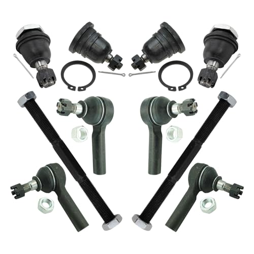 TRQ Front Steering & Suspension Kit Ball Joint Tie Rod Tie Rod Adjusting Sleeve Compatible with 1998-2004 Nissan Frontier 2000-2004 Xterra