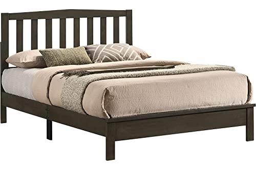 New Classic Furniture Leo Solid Wood Full Size All-In-One Platform Bed, Gray #TOP2