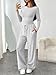 Trendy Queen Womens Lounge Two 2 Piece Sets Comfiest Airport Outfits Travel Matching Sweatsuit Sweat Suit Fall 2025 Fashion Clothes Clothing Winter Loungewear Pajamas Cruise Old Money Oatmeal Grey L