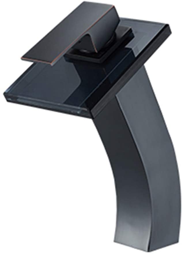 Robinet de lavabo cascade en noir mat pour une cuisine élégante et moderne