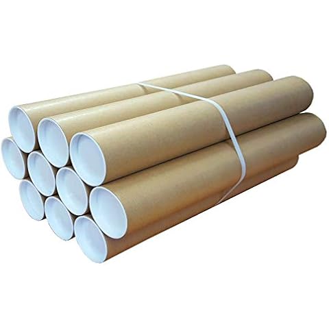 PACKZONE | A1 Postal Tubes | Heavy Duty Cardboard | Plastic END CAPS | 630MMX50MM Rolls | MAILING Packaging Shipping | Available in 5/10/25/50 | (5) Cover