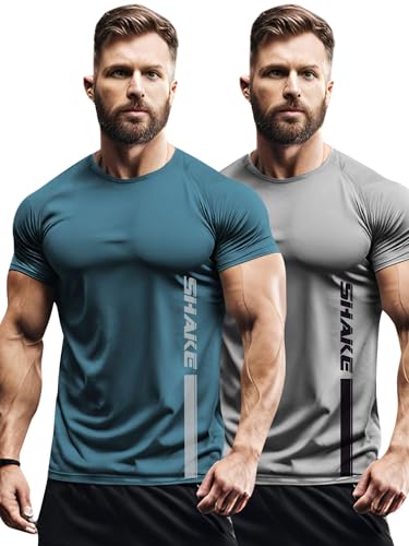 Image of 3Colours RGB Active Fit Men's Sports T-Shirt - Lightweight Quick Dry Polyester Gym & Running Wear-Shake