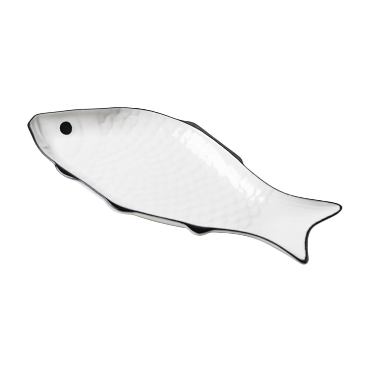 Uonlytech Plato para Cocinar Pescado al Vapor de Ceramica Soporte para Cocinar al Vapor Alimentos Plato para Servir Pescado Forma de Pez
