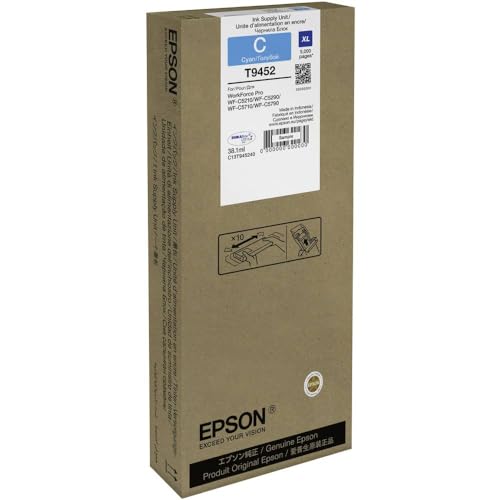 Cartouches d'encre Epson WF-C5XXX cyan C13T945240 à grande autonomie de 5000 pages pour le bureau
