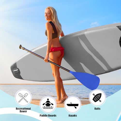 Image of Hollowfly 4 Set of 3 Pieces SUP Paddle Board Paddle Adjustable Paddleboard Lightweight Stand up Oar Aluminum Alloy Floating Replacement Oar Adjustable Aluminum Alloy Shaft for Surfing
