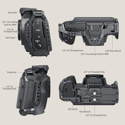 SMALLRIG Cage para Blackmagic Design Cinema 6K, Jaula Completa/Media con Soporte Convertidor de Montaje de Lente Incluido, Antideflexión, Antiarañazos, Múltiples Puntos de Montaje Incorporados - 4785 - imagen 2