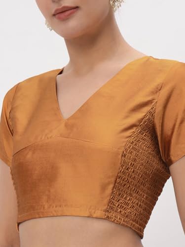 Image of studio rasa Women's Silk Blend Stretchable Blouse for Festive Wedding Party