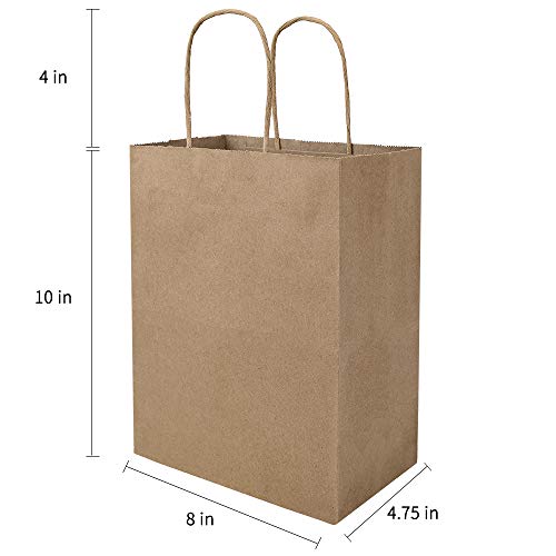 Bagmad B300-120 100 Pack 8X4.75X10 Inch Plain Medium Paper Bags thumb #2