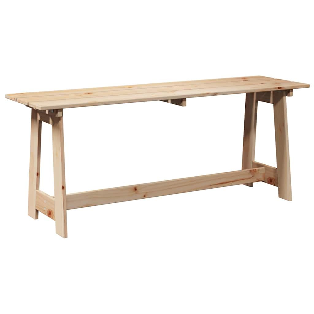 Ławka ogrodowa naturalna, 119 x 37 x 47 cm, wykonana z litego drewna sosnowego, do użytku na zewnątrz, odporna na warunki atmosferyczne, stabilne dwuosobowe siedzisko z podłokietnikami