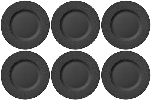 Villeroy & Boch 6er Set Manufacture Rock Speiseteller Ø 27cm schwarz grau