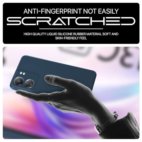 Image of WOW IMAGINE Back Cover for Xiaomi Redmi 13C 4G | Poco C65 | Ultra Slim Soft Rubberised Case | Inner Velvet Fabric Lining | Matte Silicone Flexible Mobile Case | Camera Protection - Blue