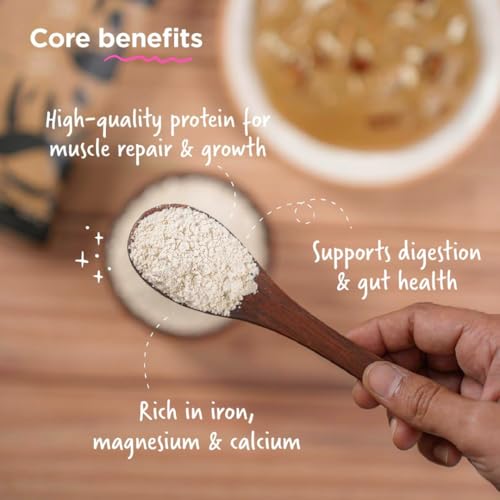 Paruu Sprouted Rajgira Flour 2.5 Kg – 100% Whole Grain Amaranth Flour | High Protein & Gluten-Free | Rich in Iron, Calcium & Fiber | Superfood for Strength & Immunity | From Farm to Your Home