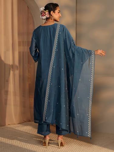 Kurta bleu sarcelle Libas Art vêtement ample 5XL pour masquer les rondeurs
