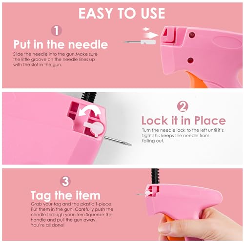 Image of Stitch Gun for Clothes - Handheld Stitch Gun Quick Clothing Fixer - Tagging Gun - Includes 6 Needle, 1000 Black Fasteners & 1000 White Fasteners