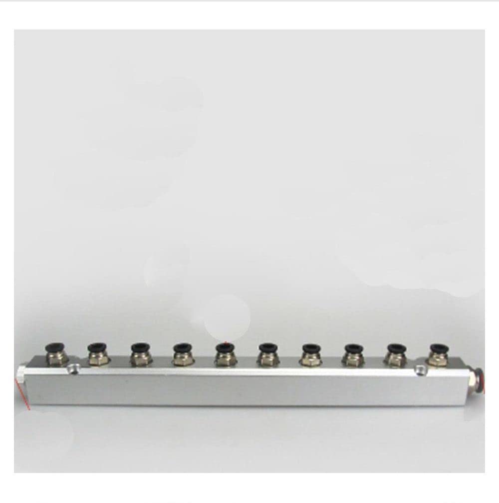 30x30mm G1/4" Out G1/2" in 10 Way Pneumatic Fitting Air Manifold Block Splitter