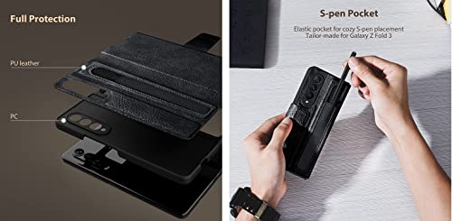 Image of WHITBULL Royal Leather Magnetic Flip case Compatible with Samsung Galaxy Z Fold6 5G / Samsung Galaxy Z Fold 6 5G (Black)