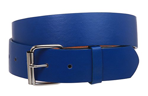 Image of Beltiscool 1 1 /2 inch (38mm) Snap On Plain Leather Jean Belt With Roller Buckle