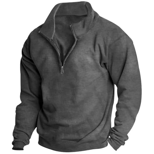 PANVER Men's Sweatshirt Lightweight Comfortable Casual Long Sleeves Pullover Fashion Handsome Classic Tops Youth Personality Trend Sportshirt M-Dark Grey 3XL
