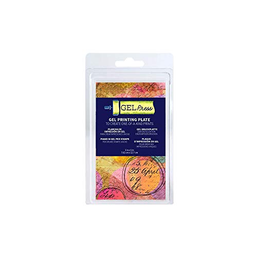 Gel Press Monoprinting Print Plate - 3” X 5” (7.6 X 12.7 cm) Gel Plate - Printmaking Supplies - Reusable Gel Printing Plates for Press Art for Card Making, Scrapbooking, Journaling, Arts & Crafts