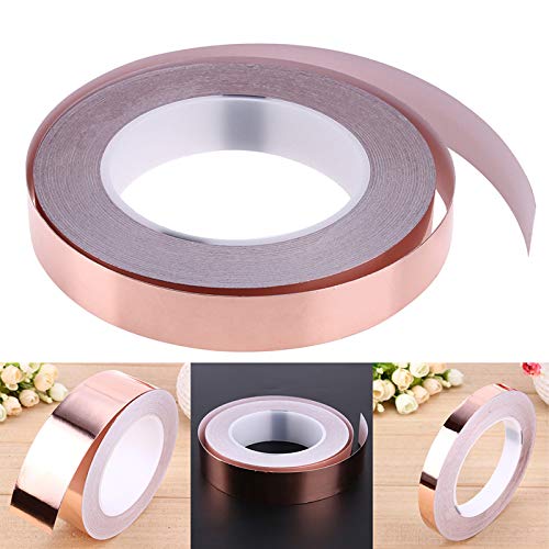 SENRISE Copper Tape Conductive Adhesive, Single-Sided Conductive Tape Copper Foil Tape for EMI Shielding Electrical Repairs, Guitar Repairs, Soldering Repairs and Grounding 15mm*10m