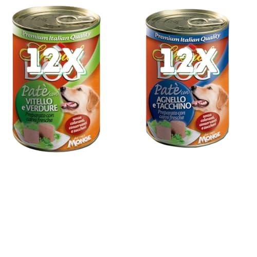 MONGE SPECIAL DOG PATÉ 24 PEZZI DA 400 GR. CANE ADULTO - CIBO PER CANI - (Gusto, Misto)