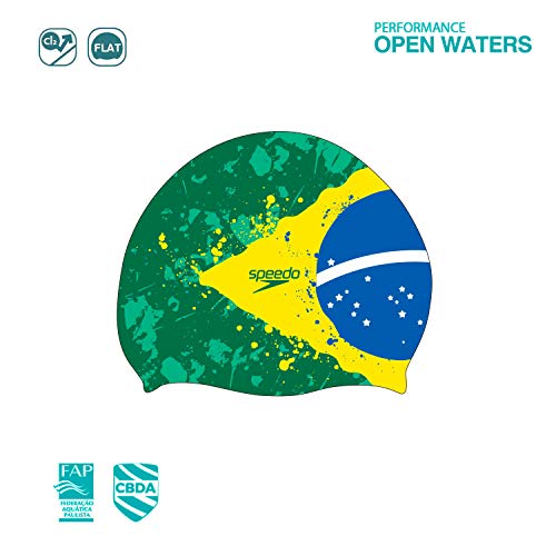 Speedo , Touca Silicone Flat Brasil Adulto Unissex, Verde (Green), Único