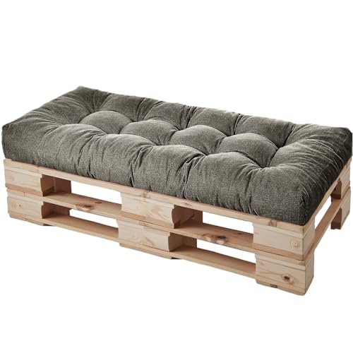 HJZPWB Tela de Lino Cojin Banco 8 cm de Grosor Cojines para Banco Estilo Capitoné Cojin para Banco Exterior Antideslizante Colchoneta Tumbona Grueso Cojin Sofa Exterior,Gris,200 * 60 * 8cm